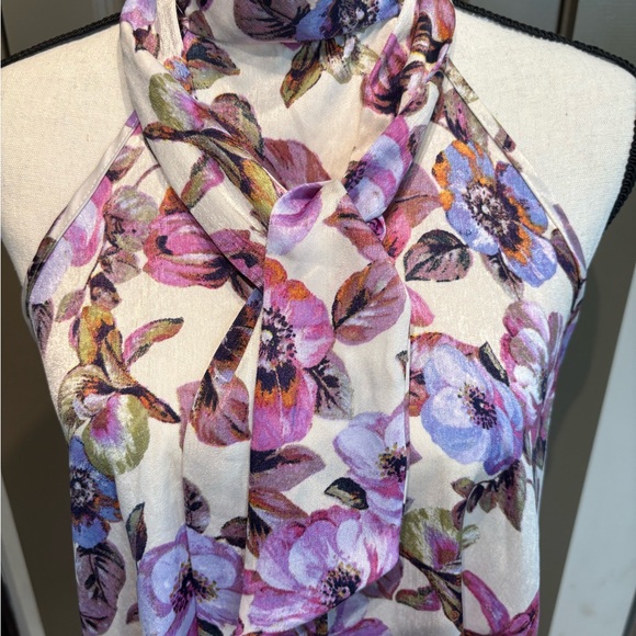 💙Cha Cha Vente Floral Top in Pink and Purple - Picture 3 of 5